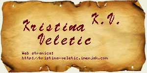 Kristina Veletić vizit kartica